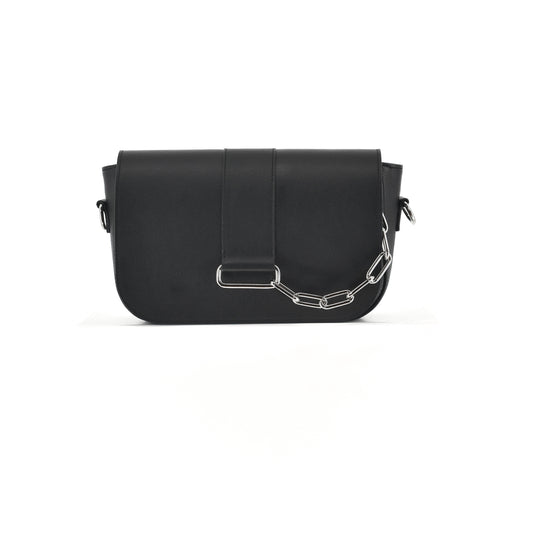 ROCK flap genuine leather black small