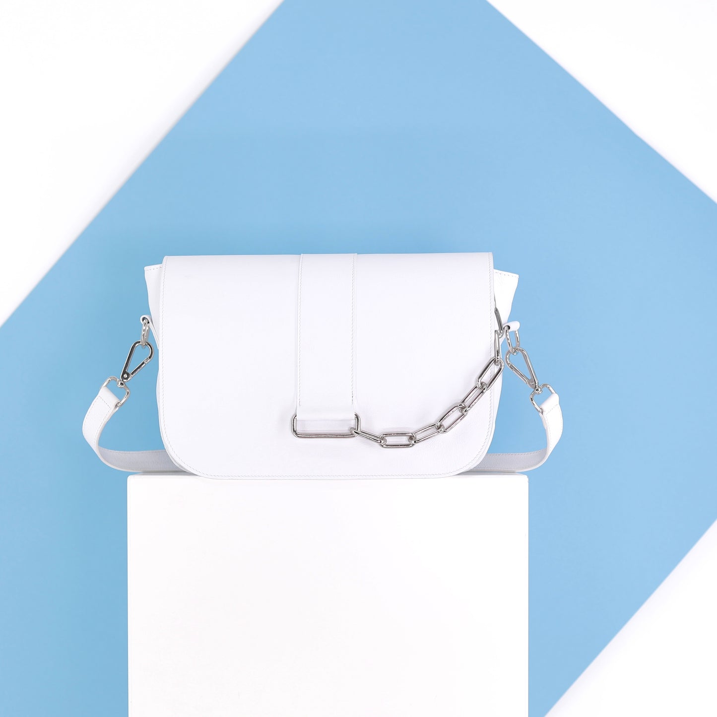 EMILIA handbag genuine leather white medium