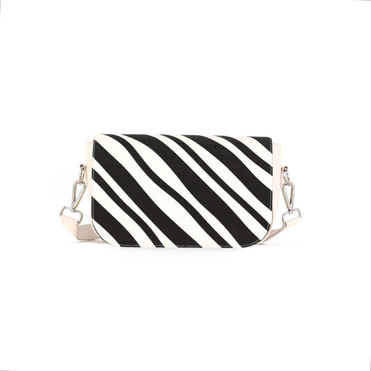 WAVES flap fabric black off-white small