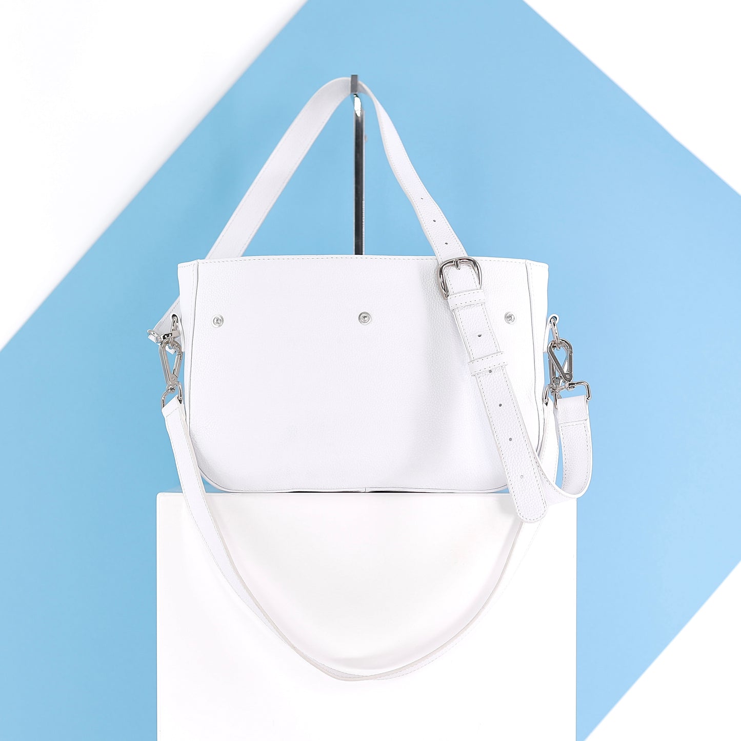 EMILIA handbag genuine leather white medium