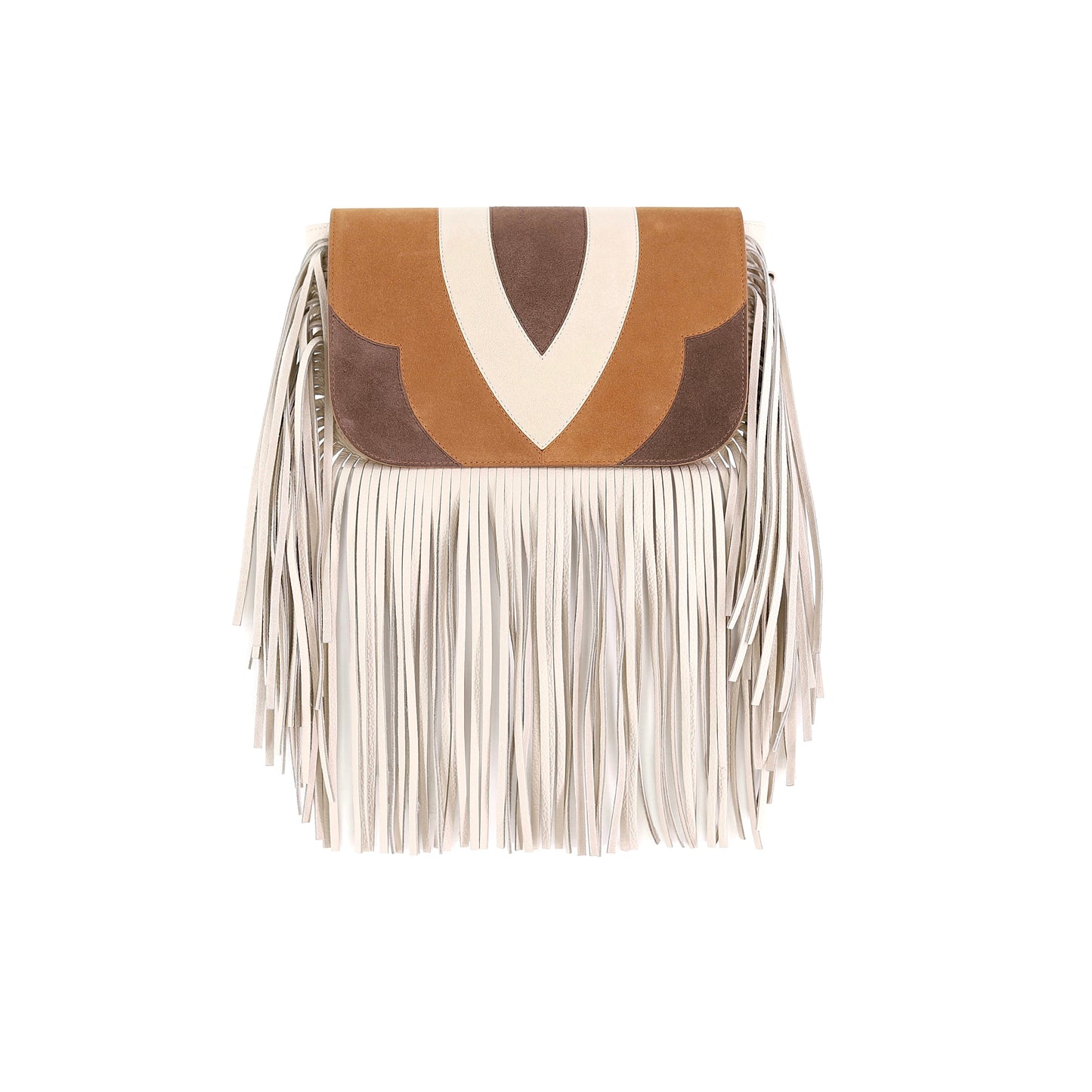FREE SPIRIT flap suede leather caramel small