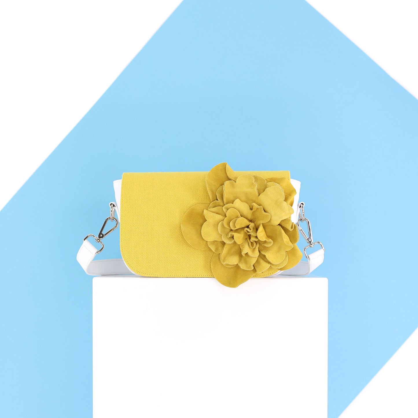 FLOWER POWER flap fabric yellow small - PREORDER