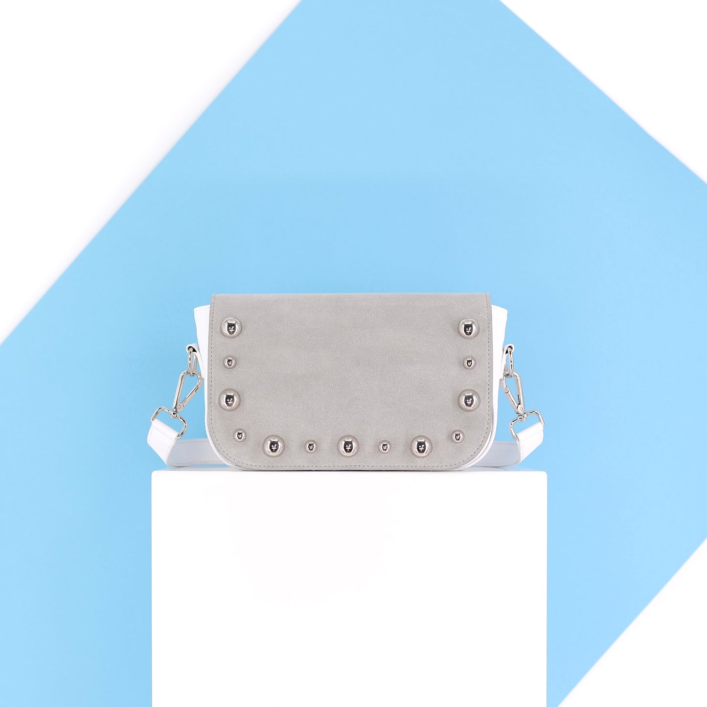 EMILIA handbag genuine leather white small