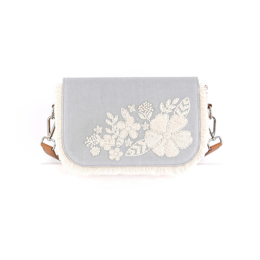 LOVELY flap misty blue off- white broderie small