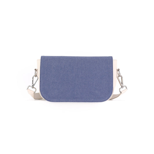 SIMPLY MODERN flap in a light blue jeans fabric small