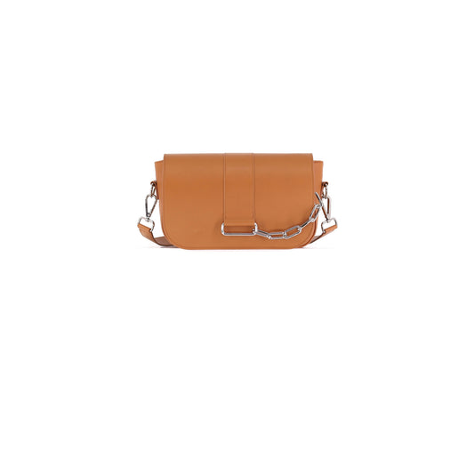 Rock flap genuine leather caramel small