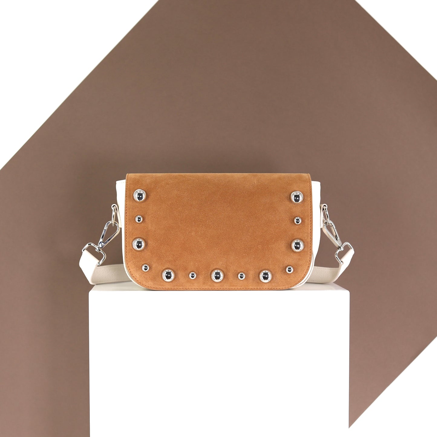 EMILIA handbag genuine leather beige small