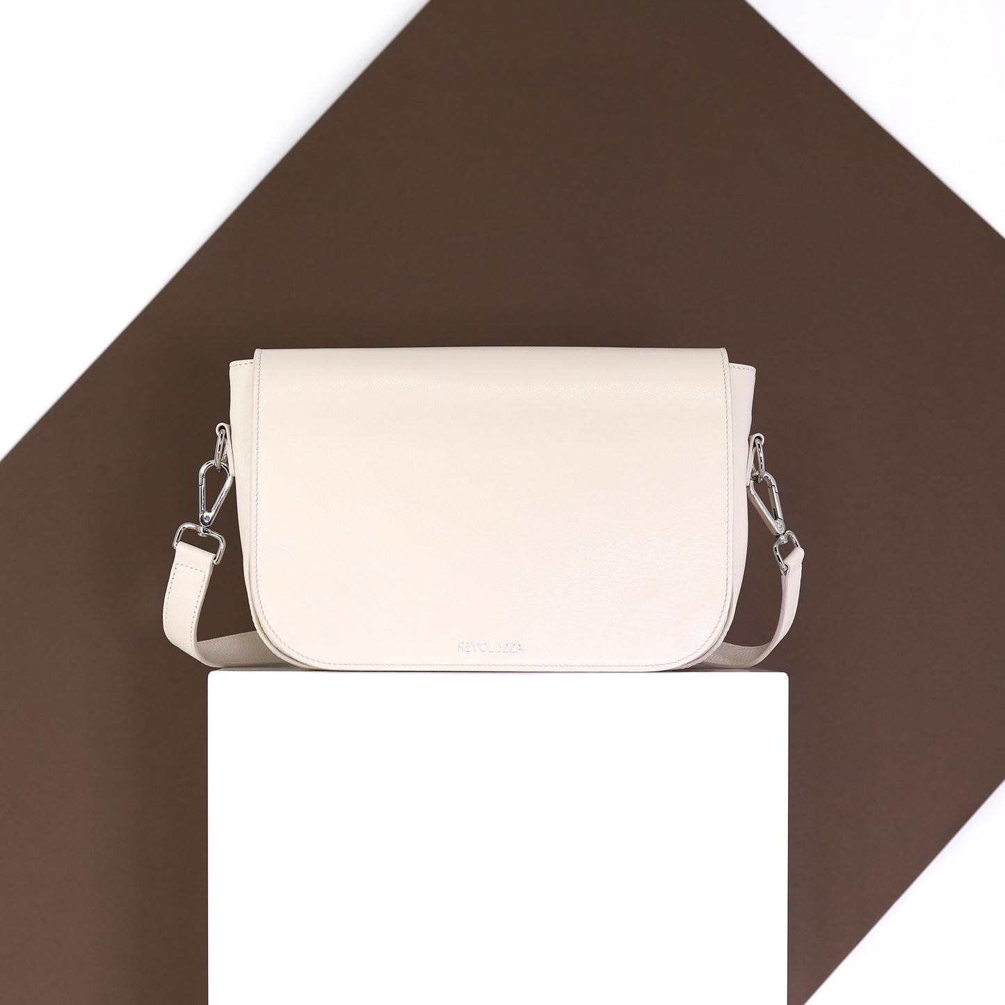 EMILIA handbag genuine leather beige medium