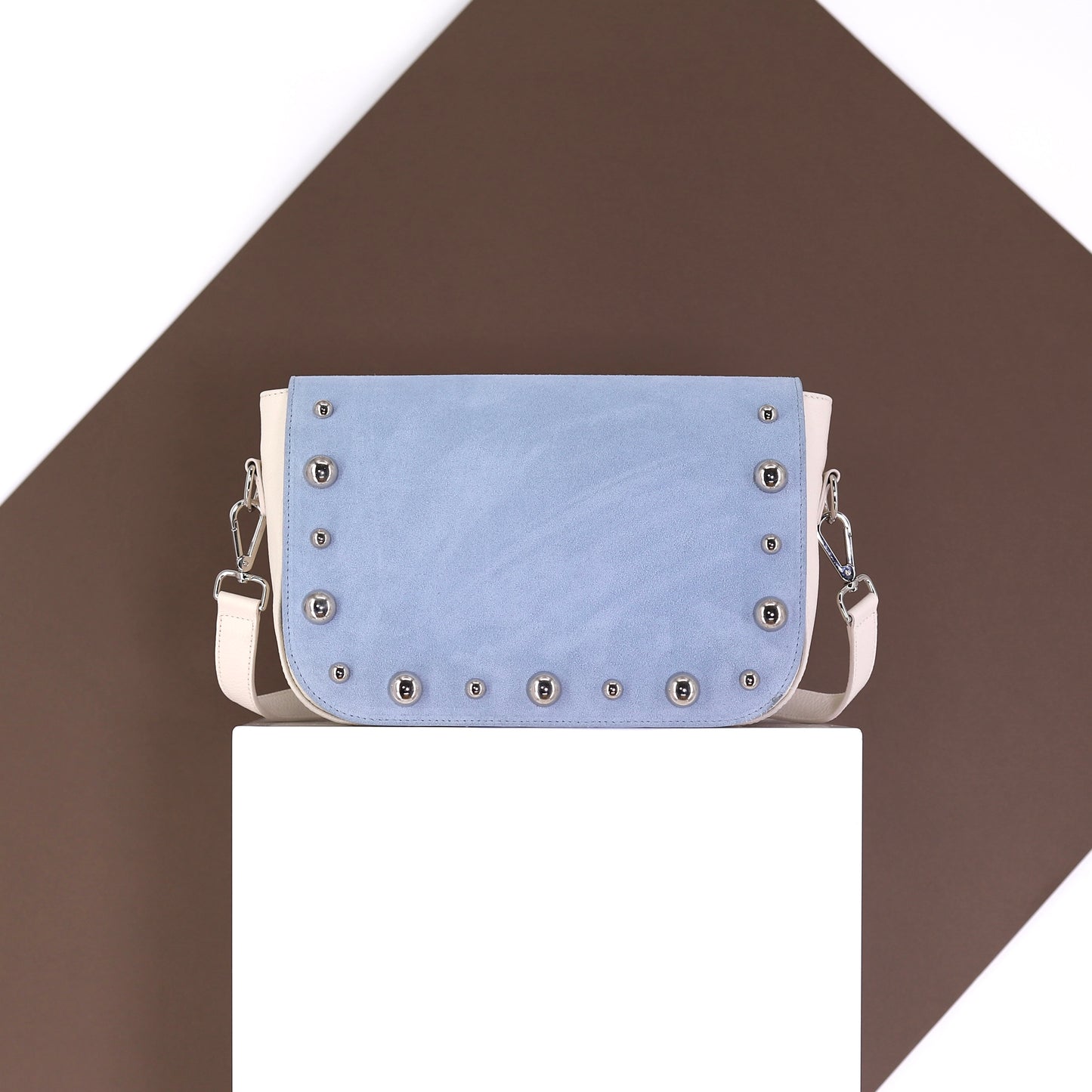 EMILIA handbag genuine leather beige medium