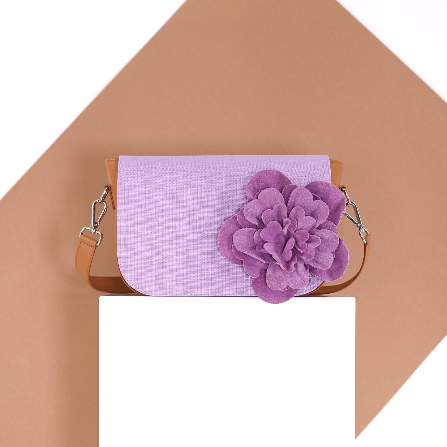 FLOWER POWER flap fabric violet medium - COMING SOON
