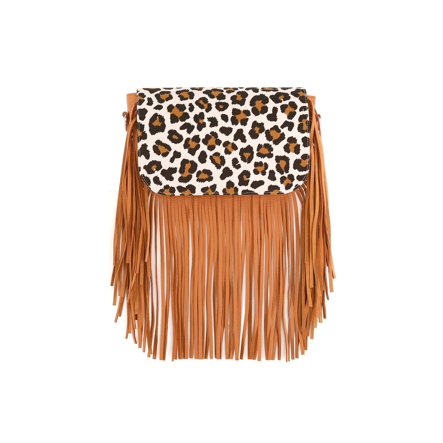 LEOPARD flap off-white caramel small