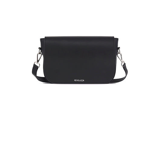 SIMPLY MODERN flap genuine leather black small