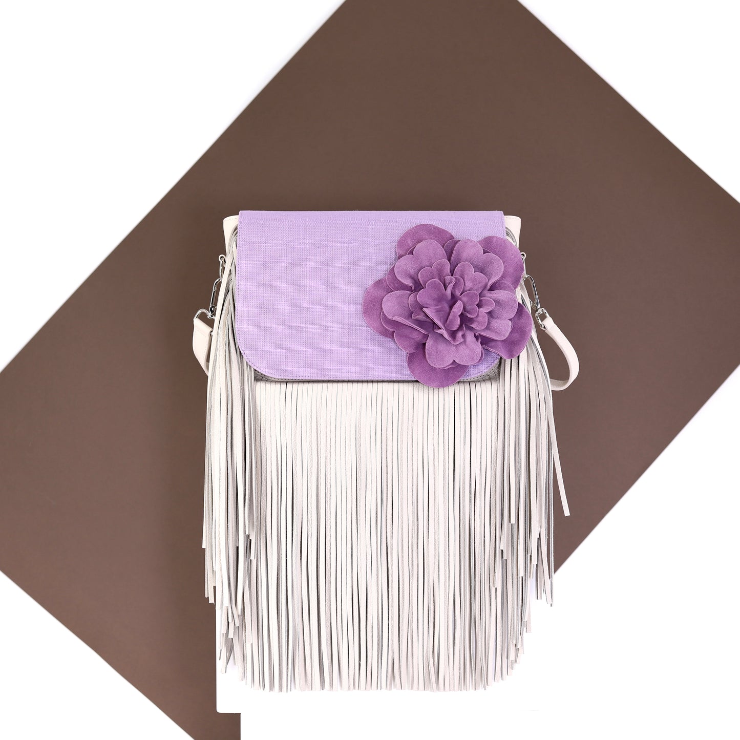 FLOWER POWER flap fabric violet medium - COMING SOON