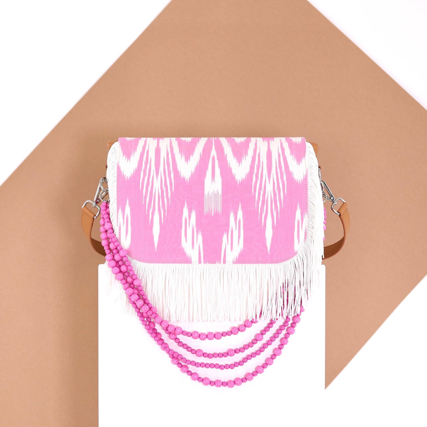 BAZAAR flap silk pink medium