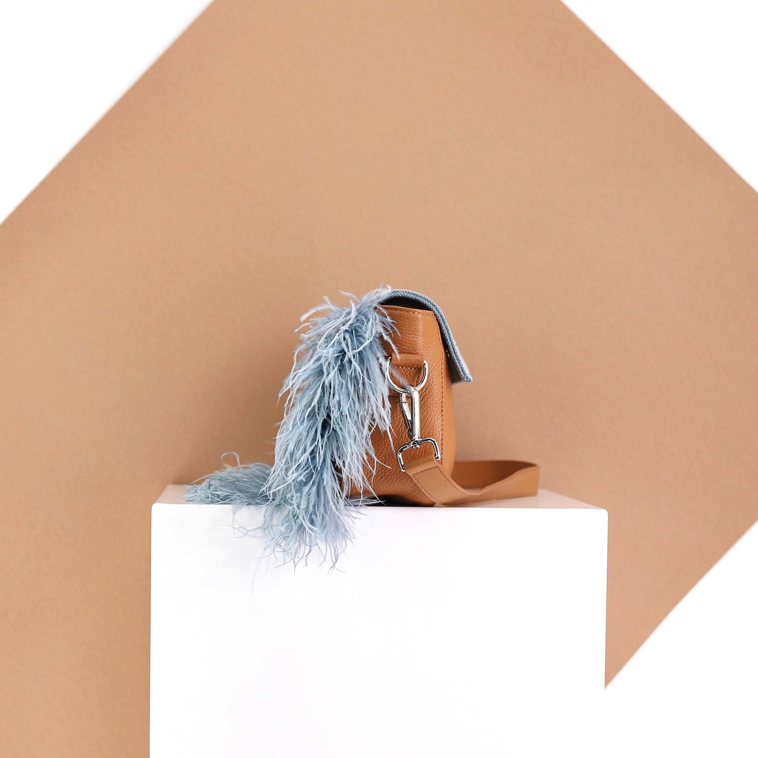 BIRDY feather flap misty blue small