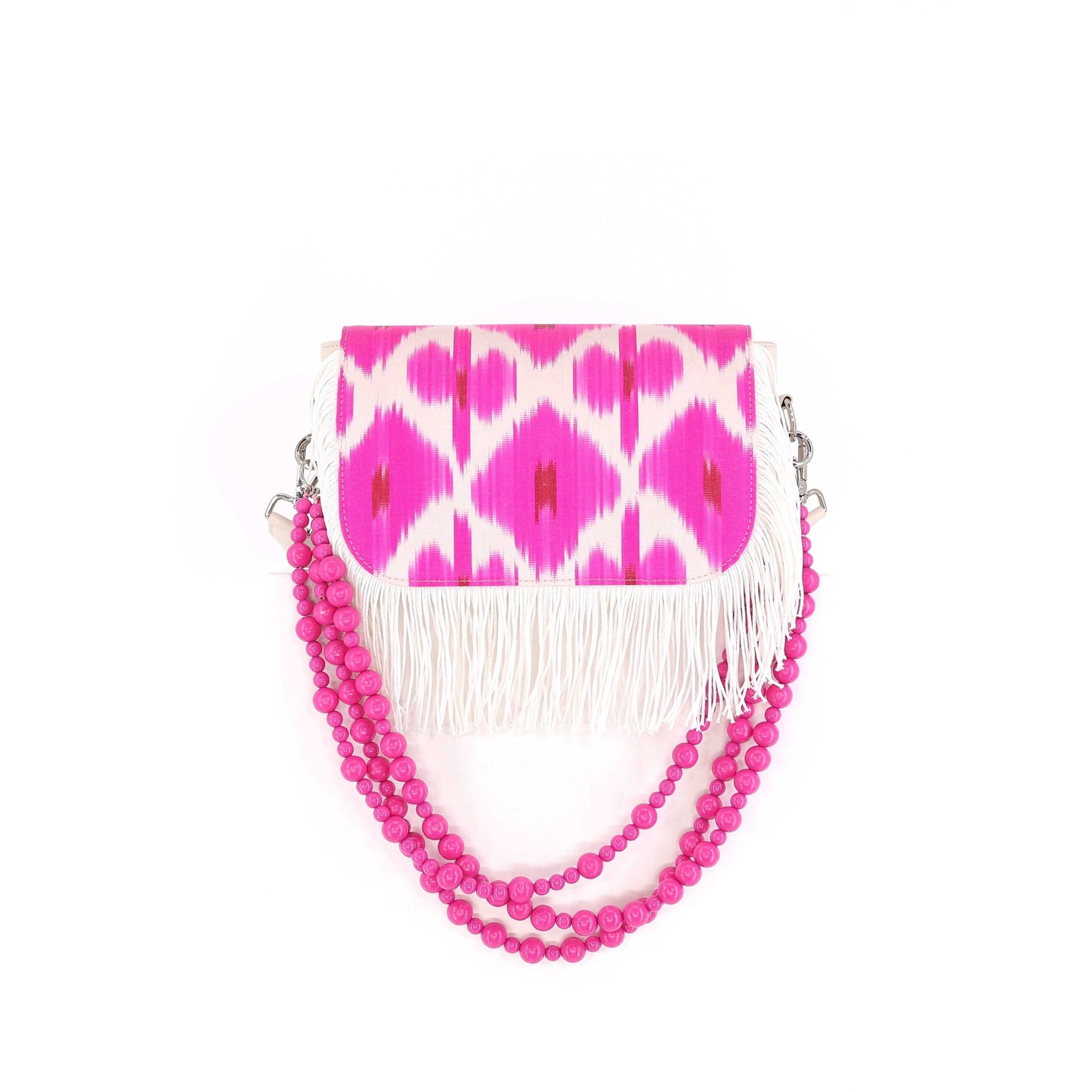 BAZAAR flap silk neon pink small