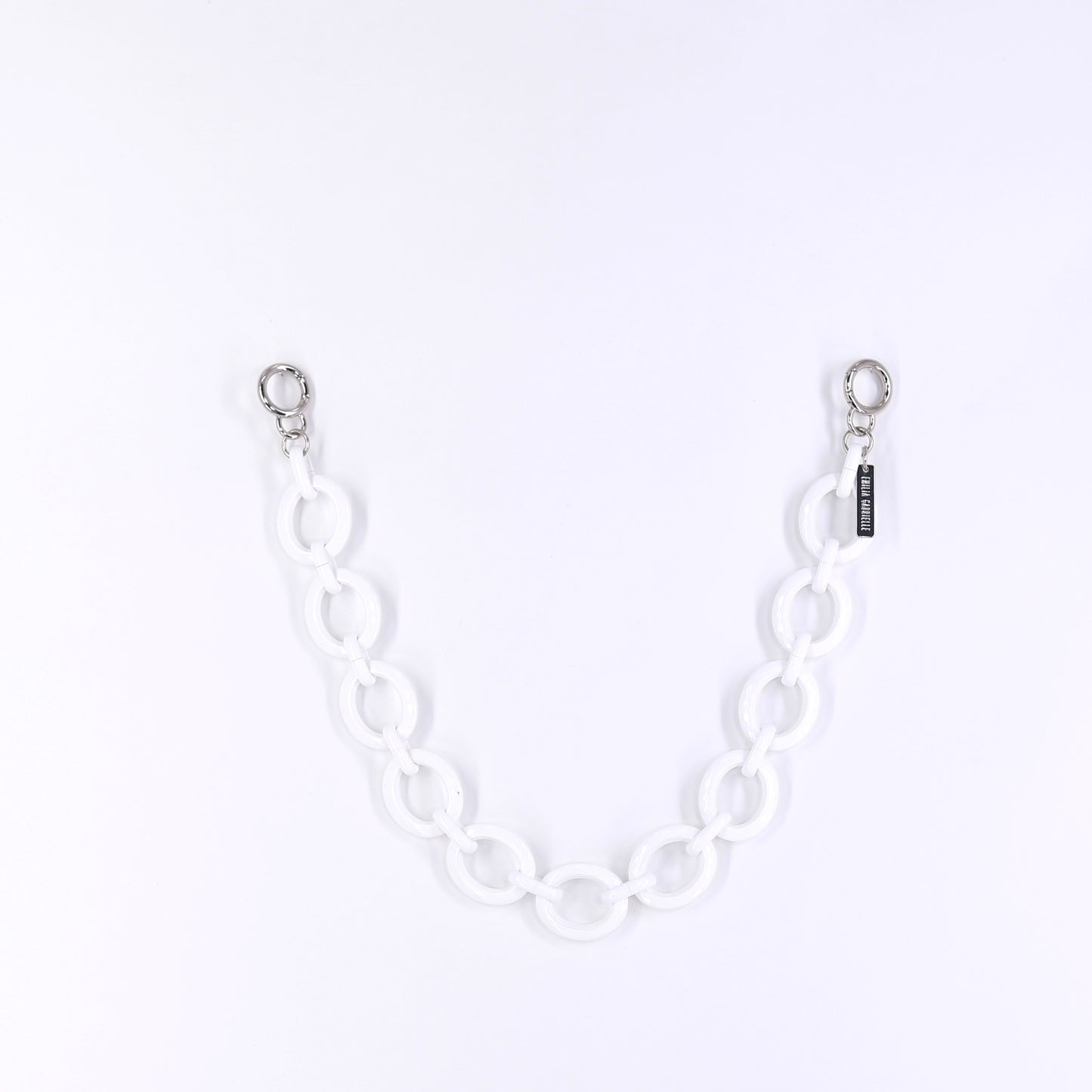 CARRY ME strap resine chain diamond cut white