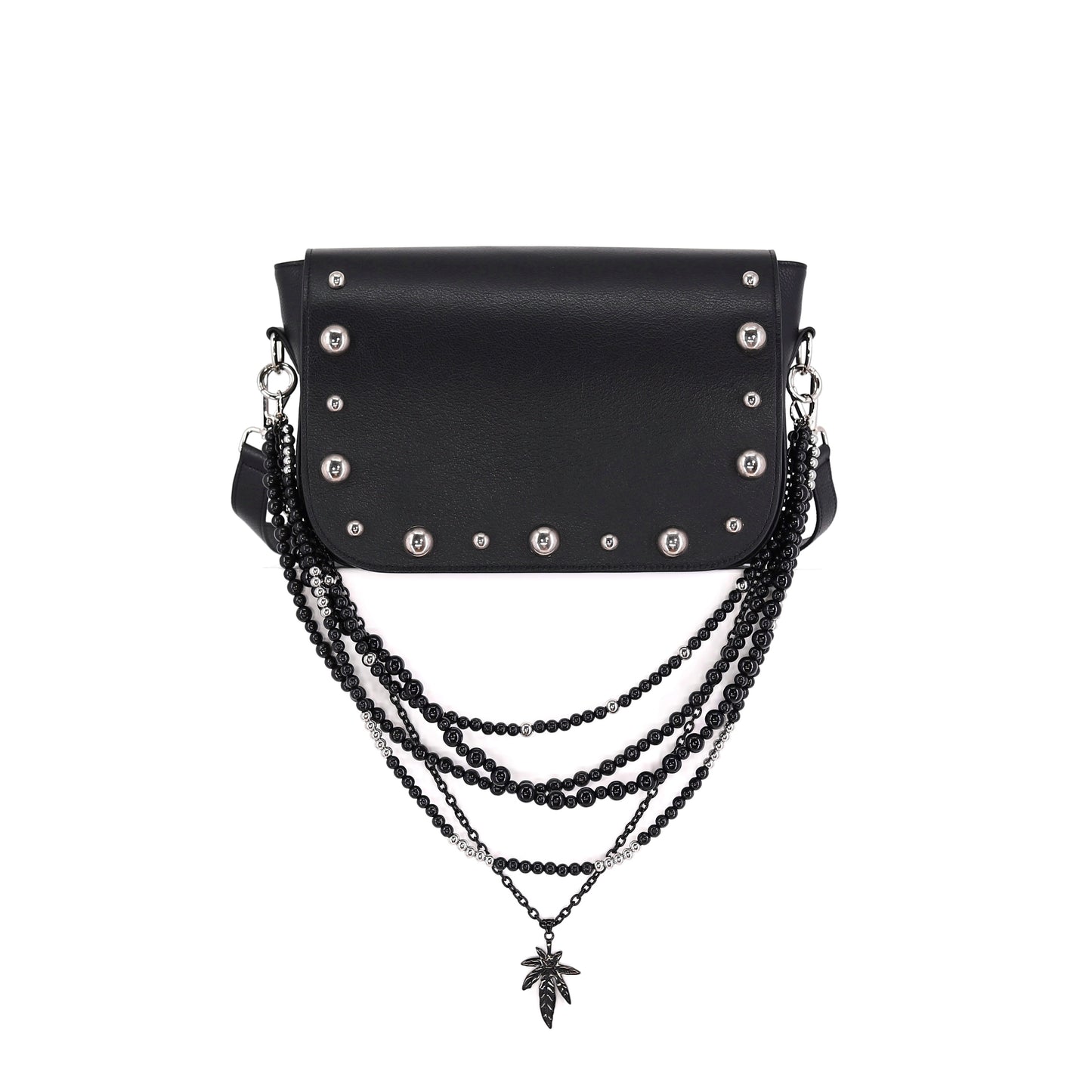 EMILIA Handtasche aus echtem Leder in schwarz, medium