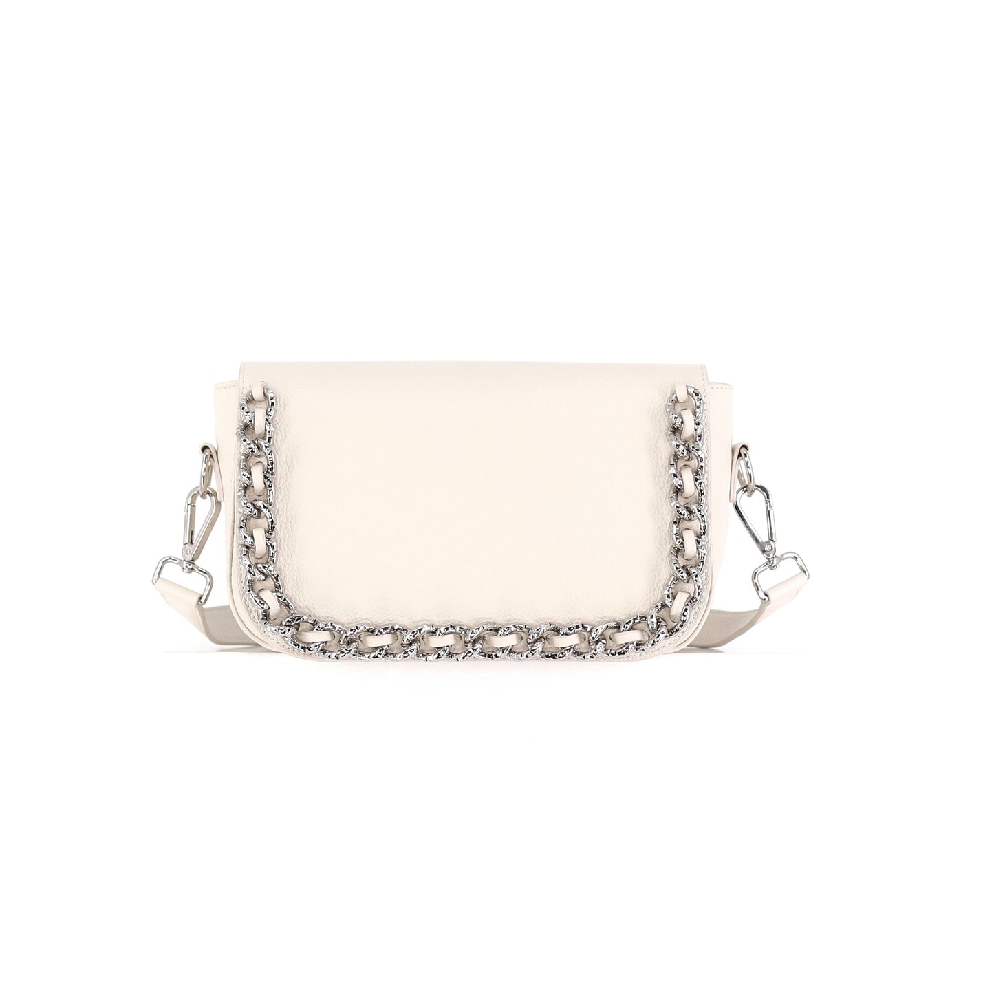 CHAIN ME UP flap genuine leather beige small