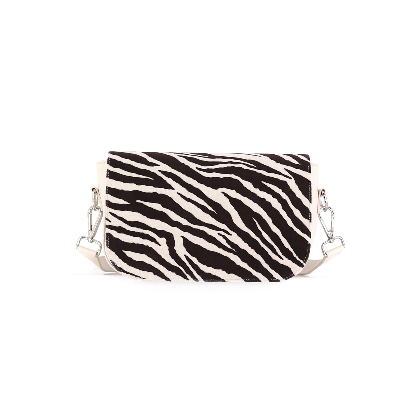 ZEBRA flap velvet brown beige small