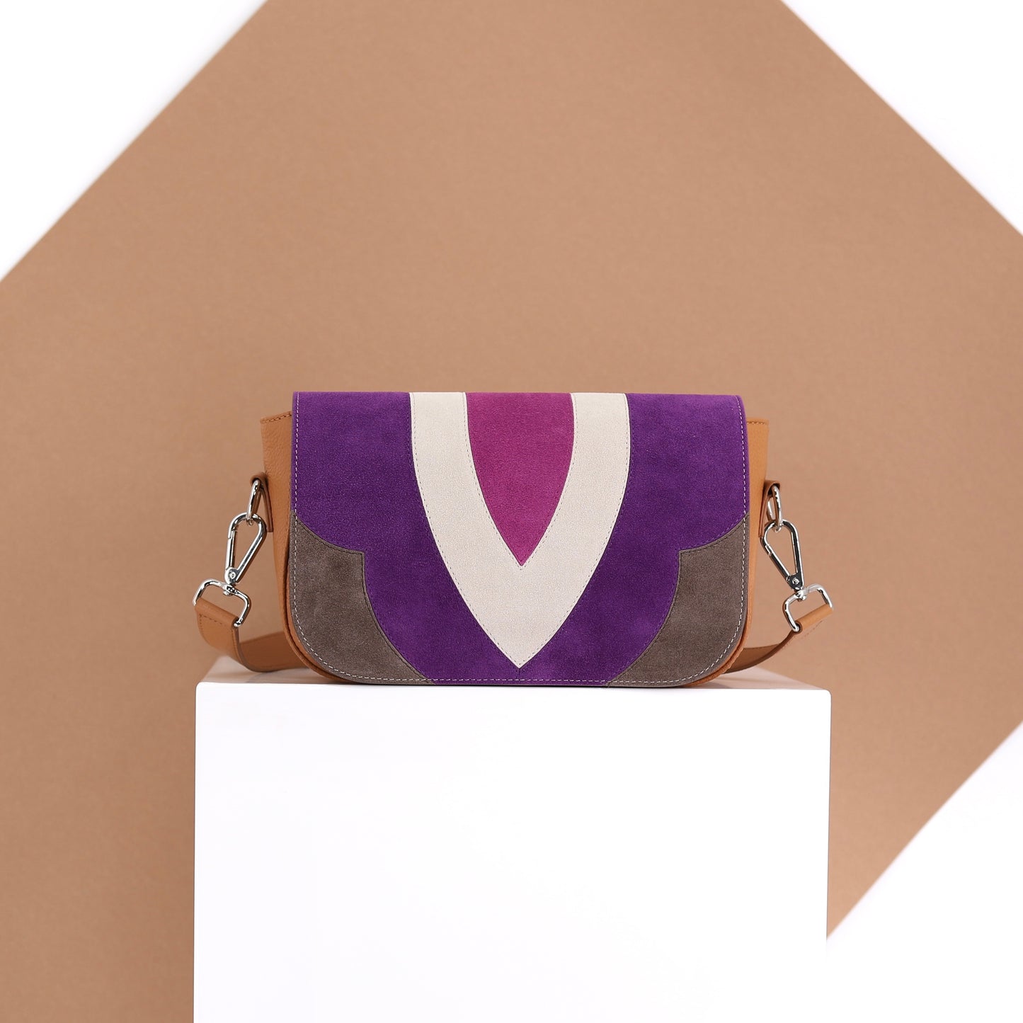 FREE SPIRIT flap genuine leather lilac small