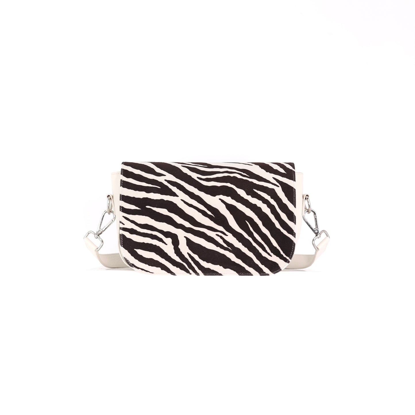 ZEBRA flap velvet brown beige small