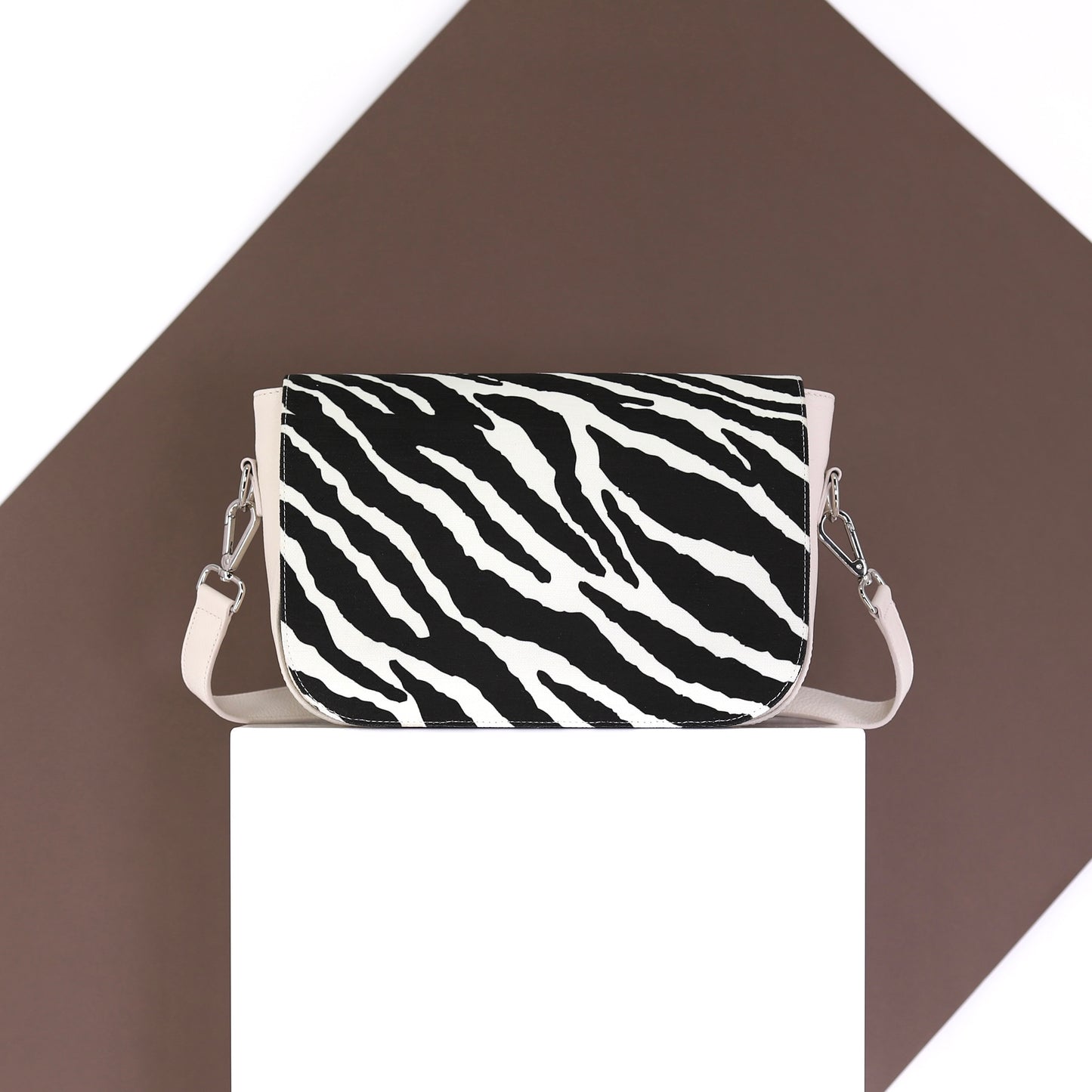 ZEBRA Klappe aus Stoff in schwarz, beige  medium