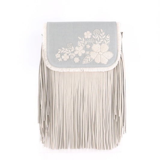 LOVELY flap misty blue off-white broderie medium