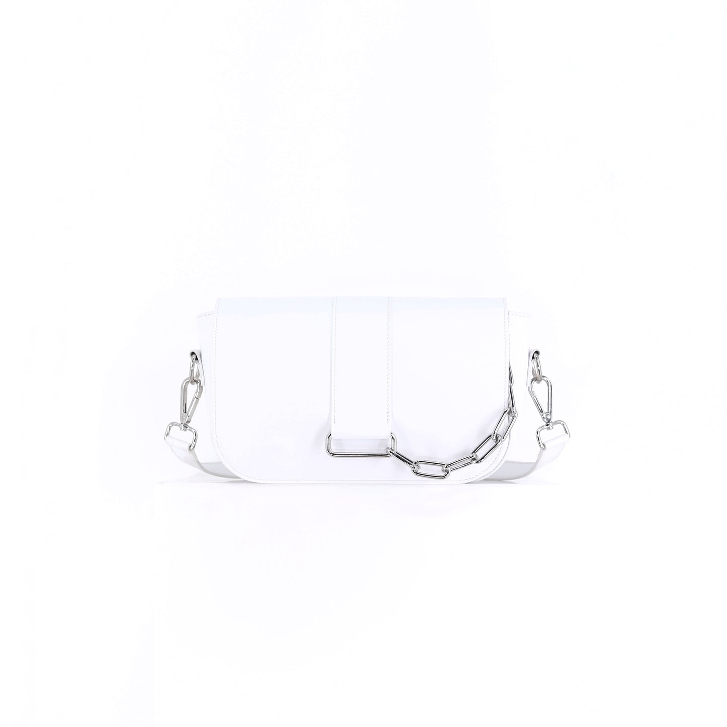 ROCK flap genuine leather white small