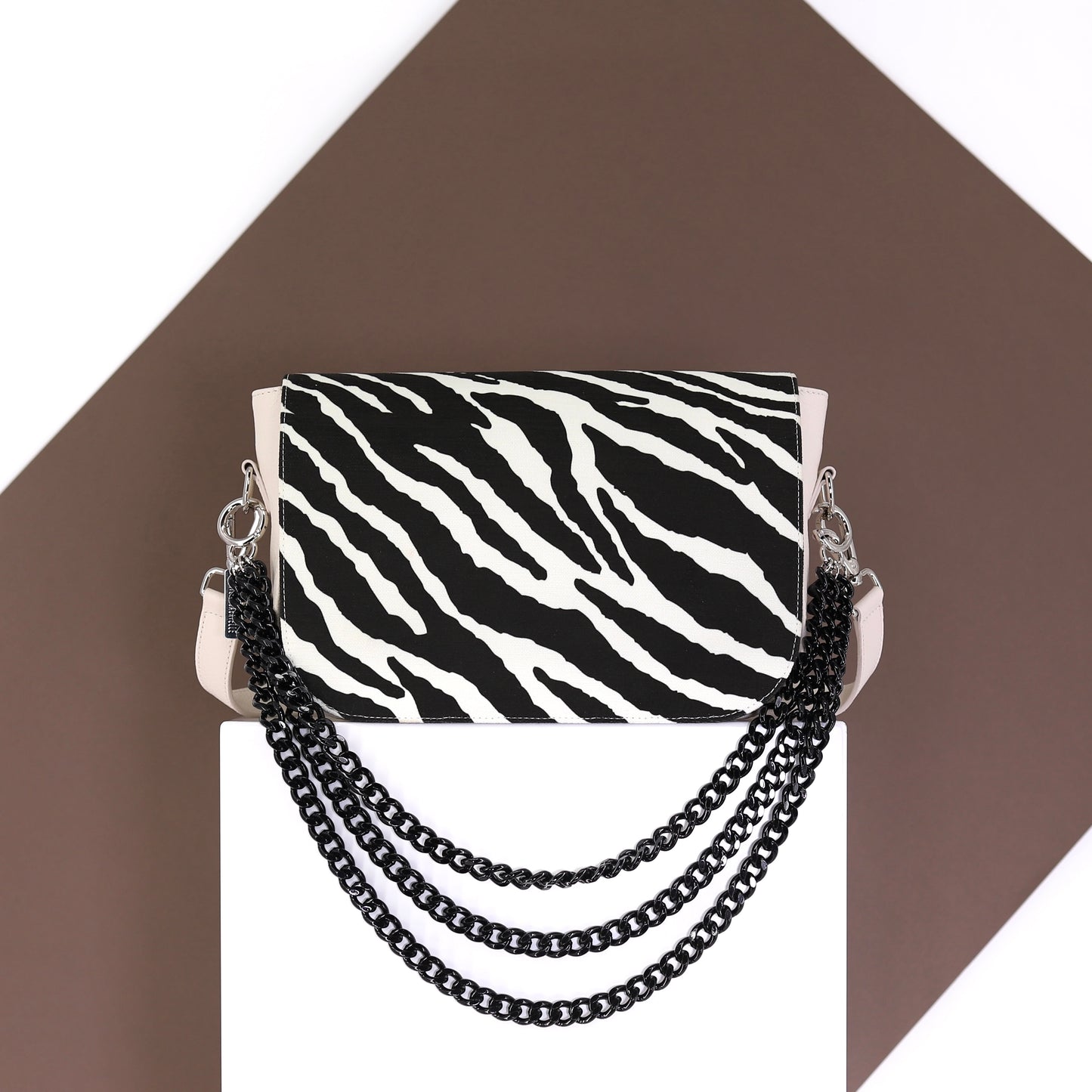 ZEBRA Klappe aus Stoff in schwarz, beige  medium