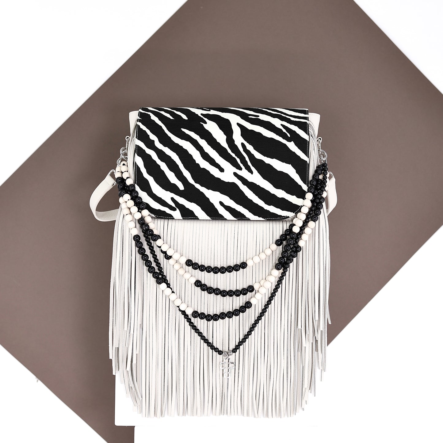 ZEBRA Klappe aus Stoff in schwarz, beige  medium