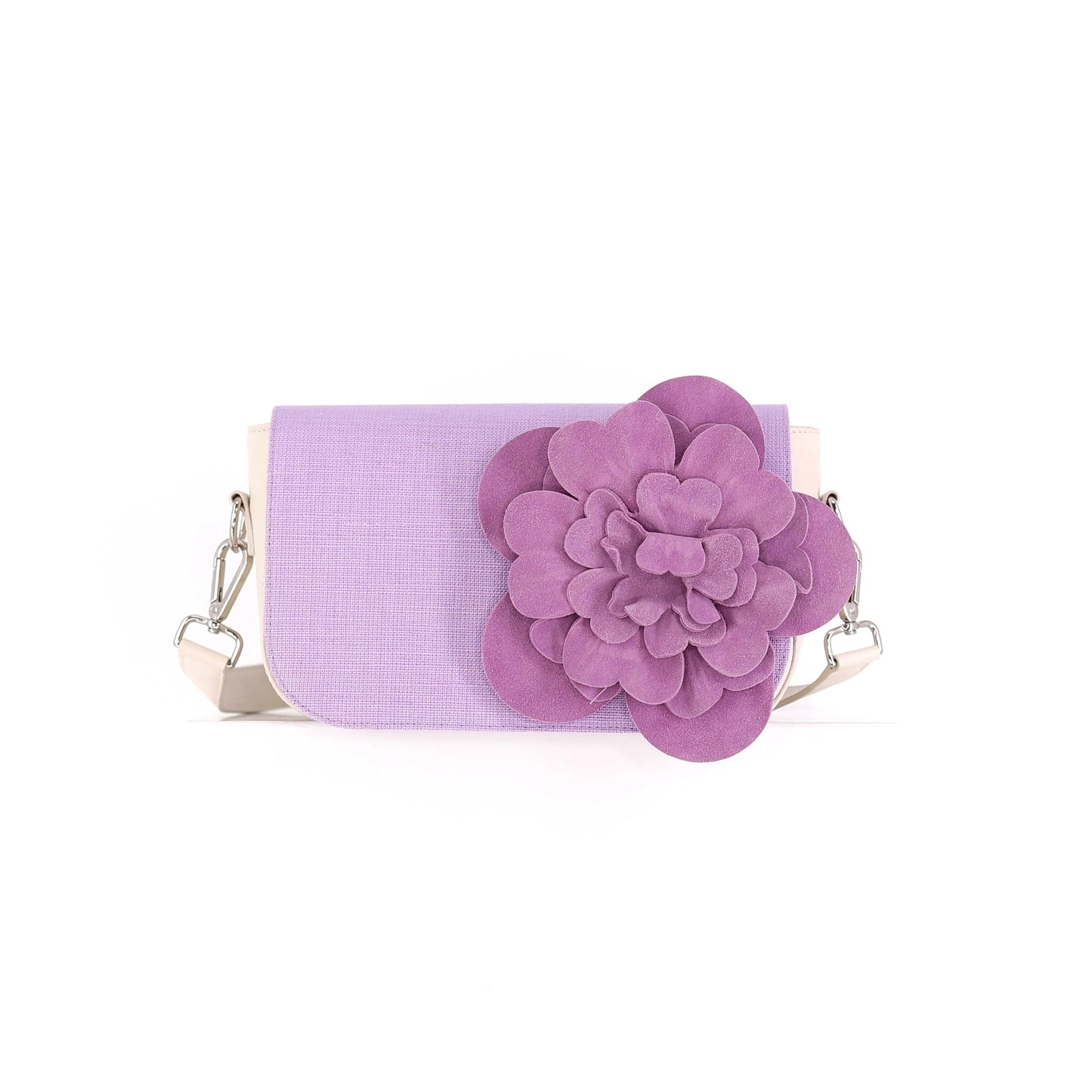 FLOWER POWER Klappe aus Stoff in violett  small