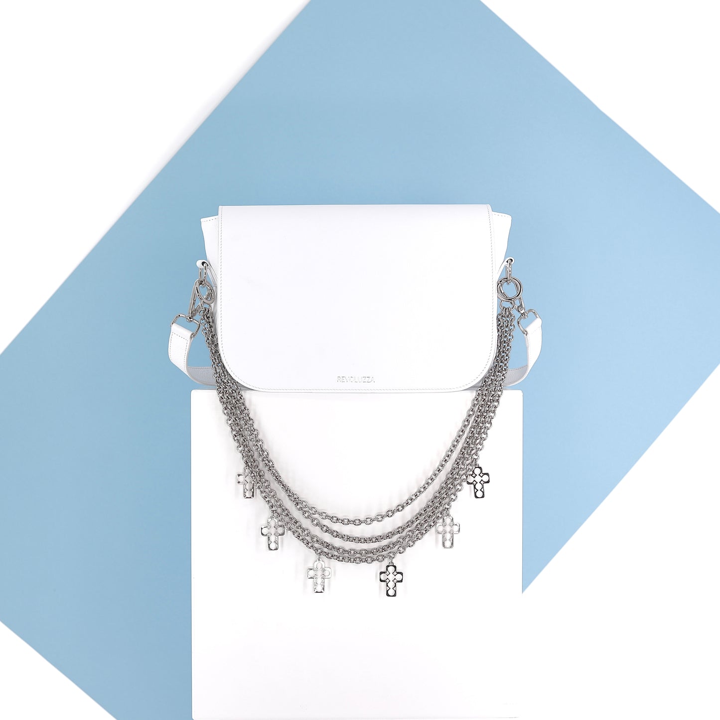 EMILIA Handtasche aus echtem Leder in weiß, medium