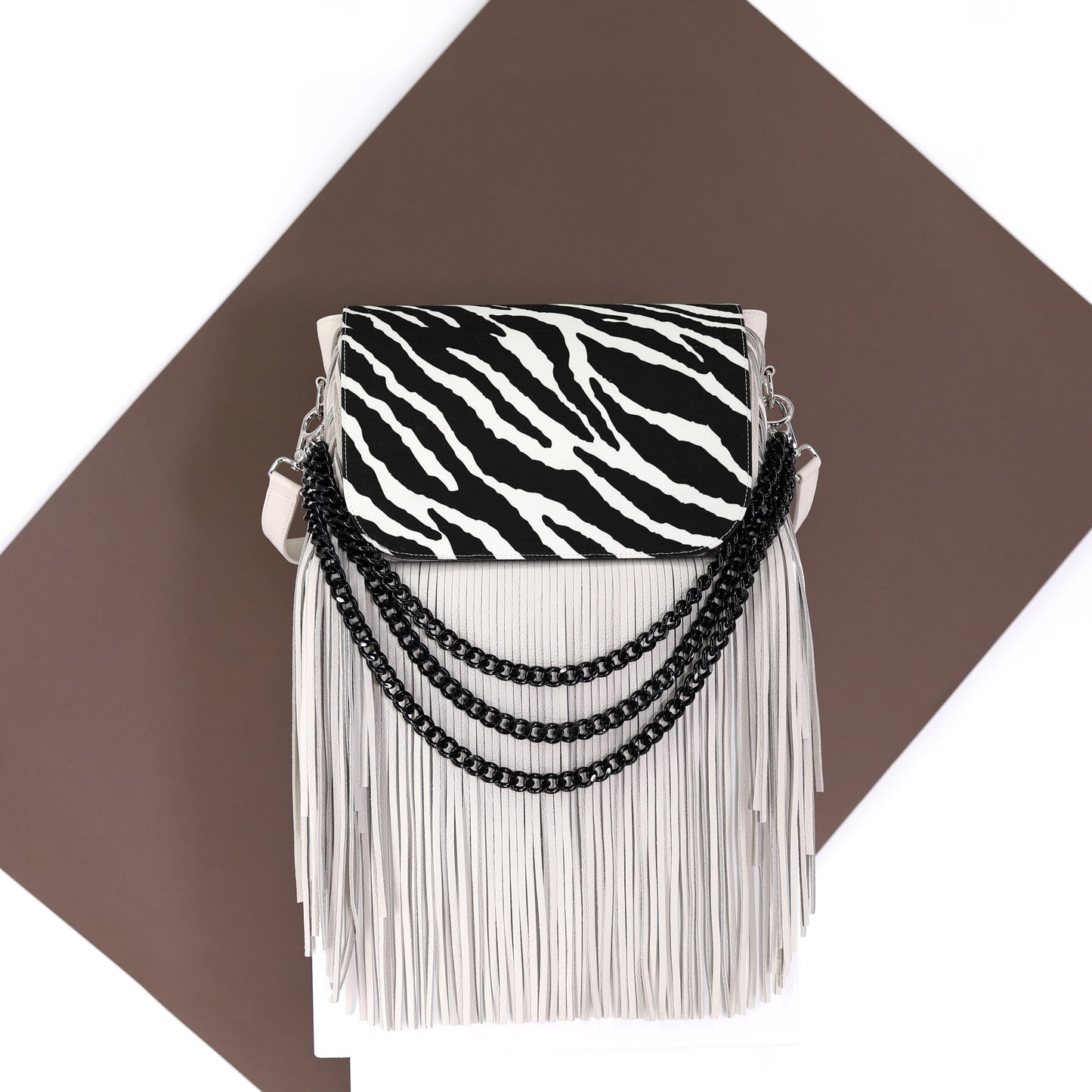 ZEBRA Klappe aus Stoff in schwarz, beige  medium