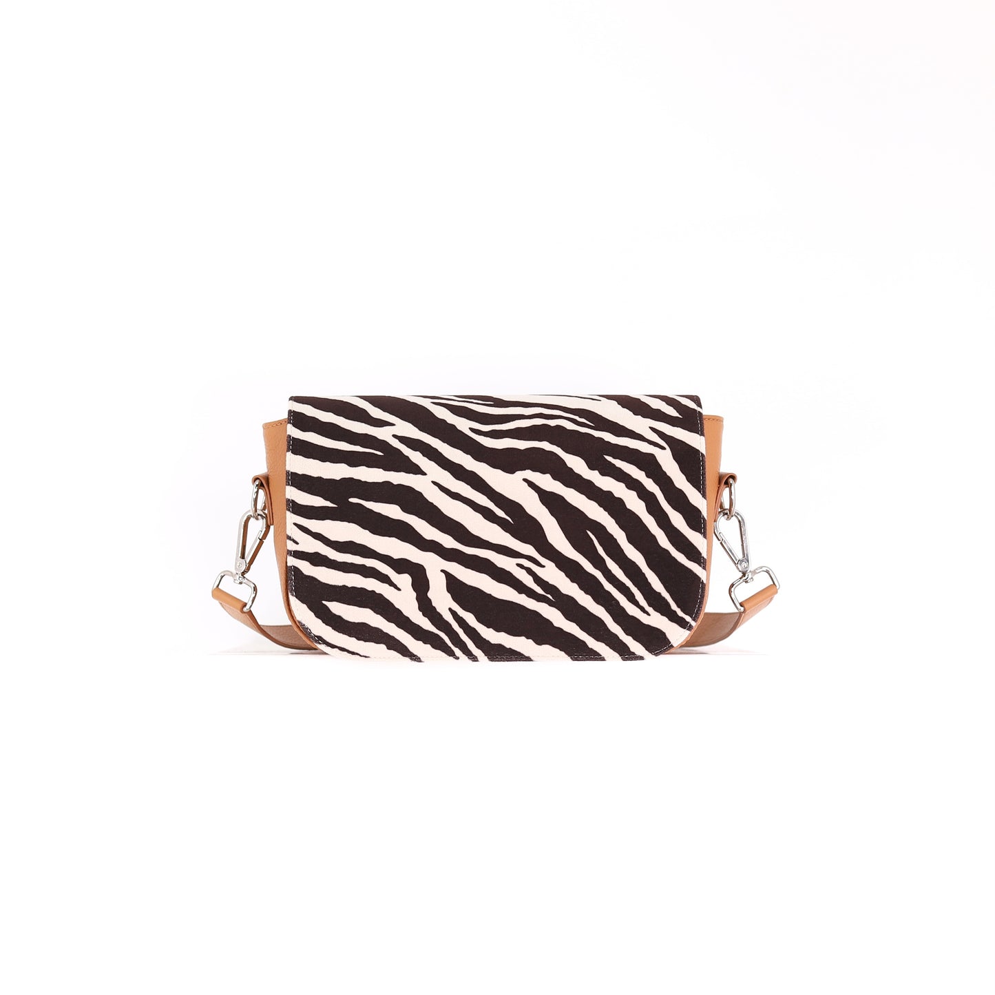 ZEBRA flap velvet brown beige small