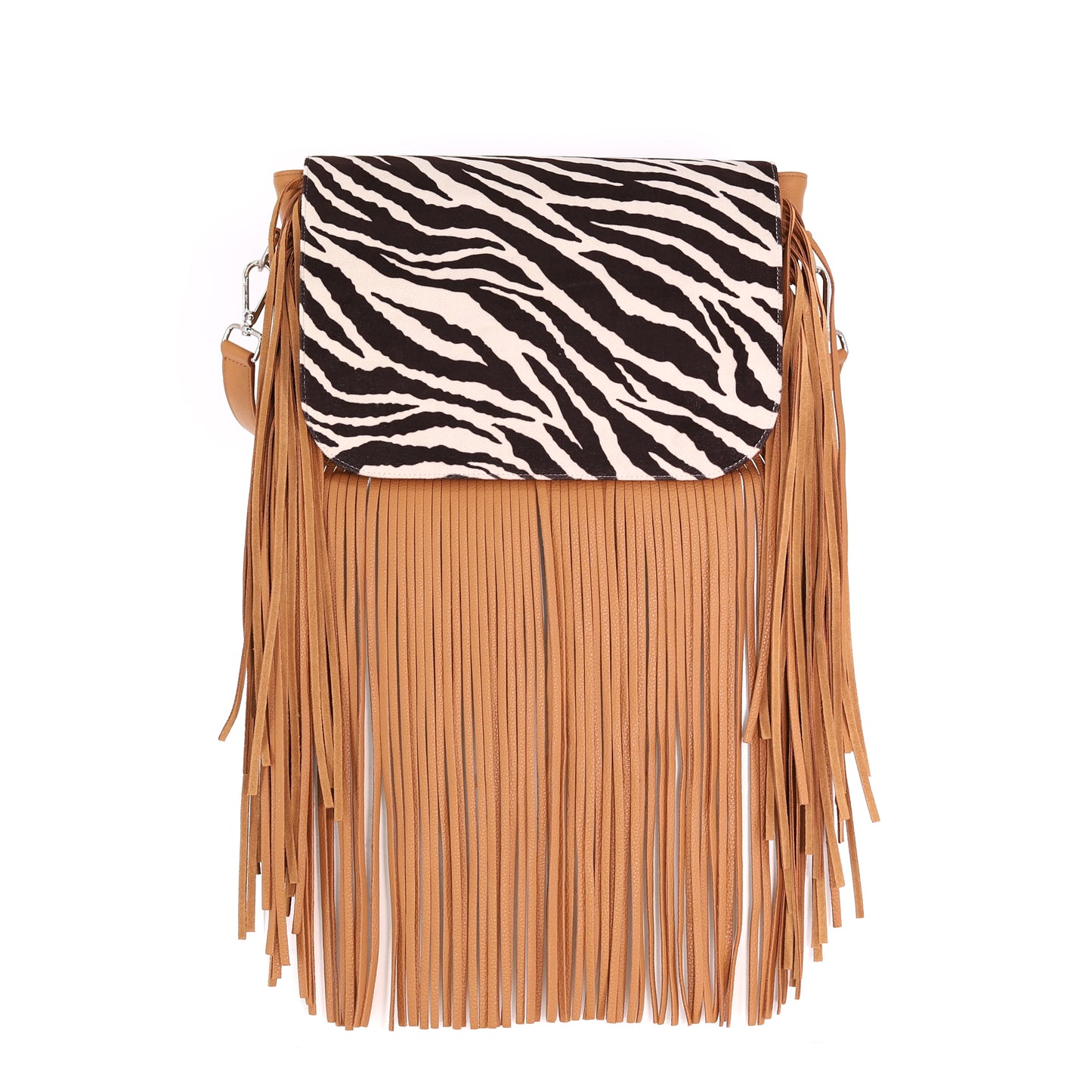 ZEBRA flap velvet brown beige medium